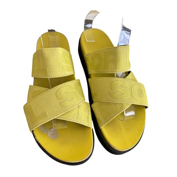 Sorel Womens Roaming Sport Slide Sandals Yellow Bolt & Black Casual Wear - Picture 3 of 15
